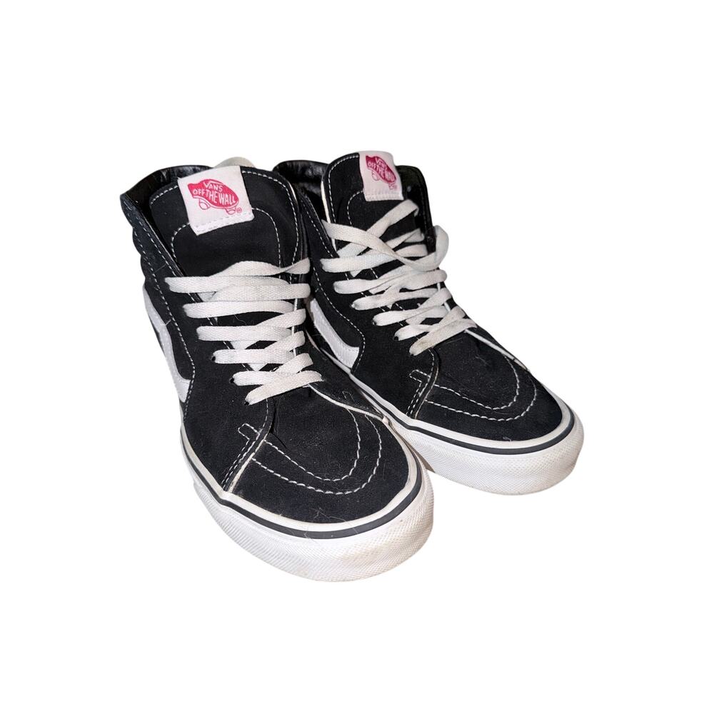 Vans old skool hi top sneakers skateboard shoes black suede leather M 7.5 W 9